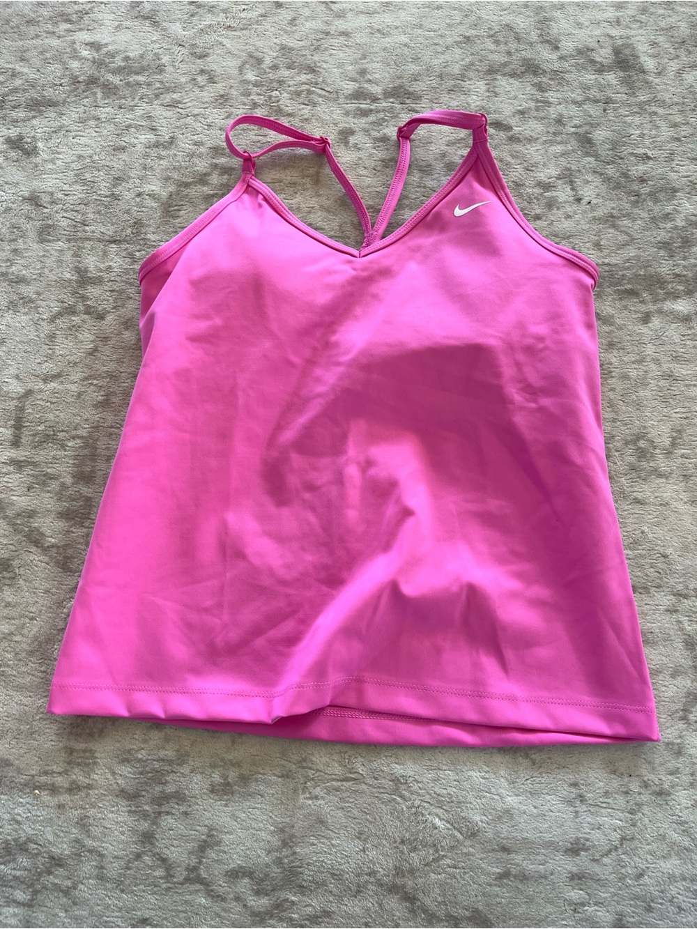Nike Pink V-Neck Strappy Athletic Tank Top